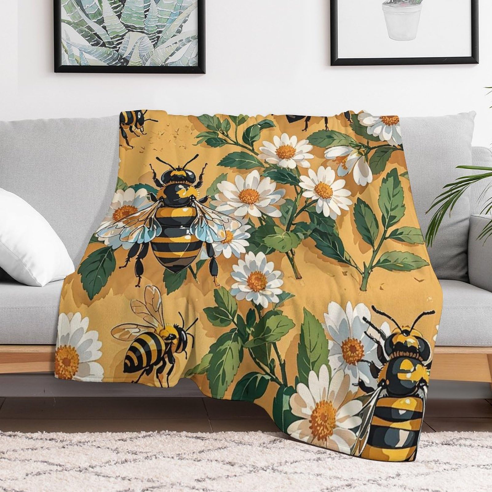 Couverture en micro polaire 152x203 cm légère et chaude pour canapé