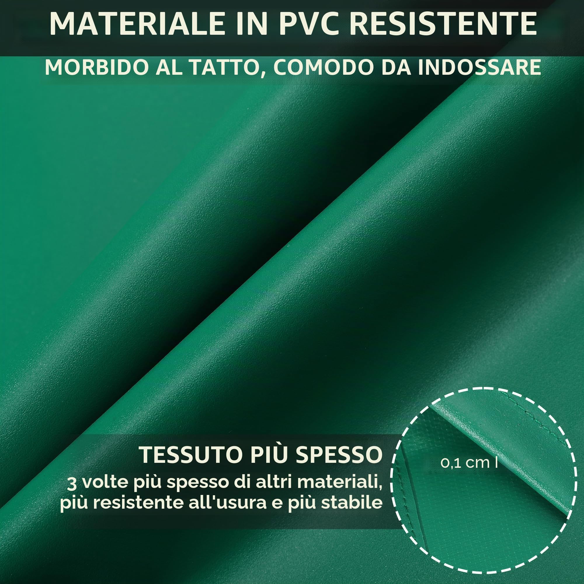 Grembiule in Gomma Spessa, 130 x 90 cm, Regolabile, Resistente a Olio e Sostanze Chimiche, Grembiule da Lavoro Extra Lungo Impermeabile per Lavare Piatti, Giardinaggio, Lavori Di Laboratorio