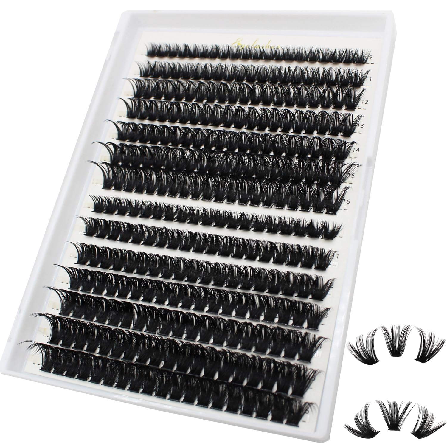 BransfyCluster Lashes 273PCS D Curl Individual Eyelashes Natural Lash Clusters Fluffy Mix Individual Extensions (60D+80D-0.07D 9-16mm)