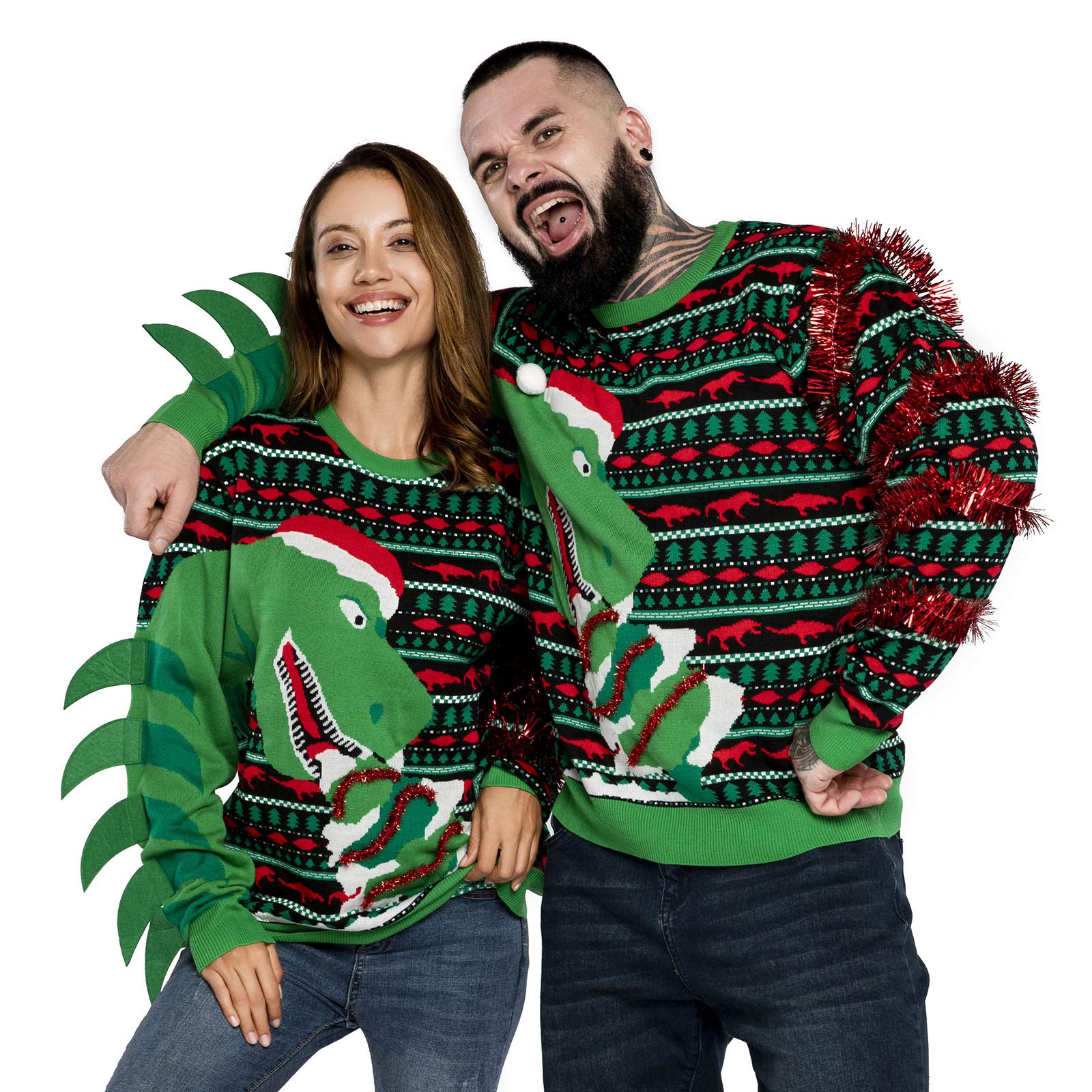 Maglione Di Natale Unisex Divertente Con Dinosauro, Lama O Rudolph: Maglia In Acrilico Morbido, Idea Regalo Festiva - 2