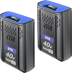 DTK Replacement for Kobalt 40V Battery 6000mAh KPM1040A-03, KM-1640-06, KM 4040-06, Cordless Power Tool Batteries 2 Packs