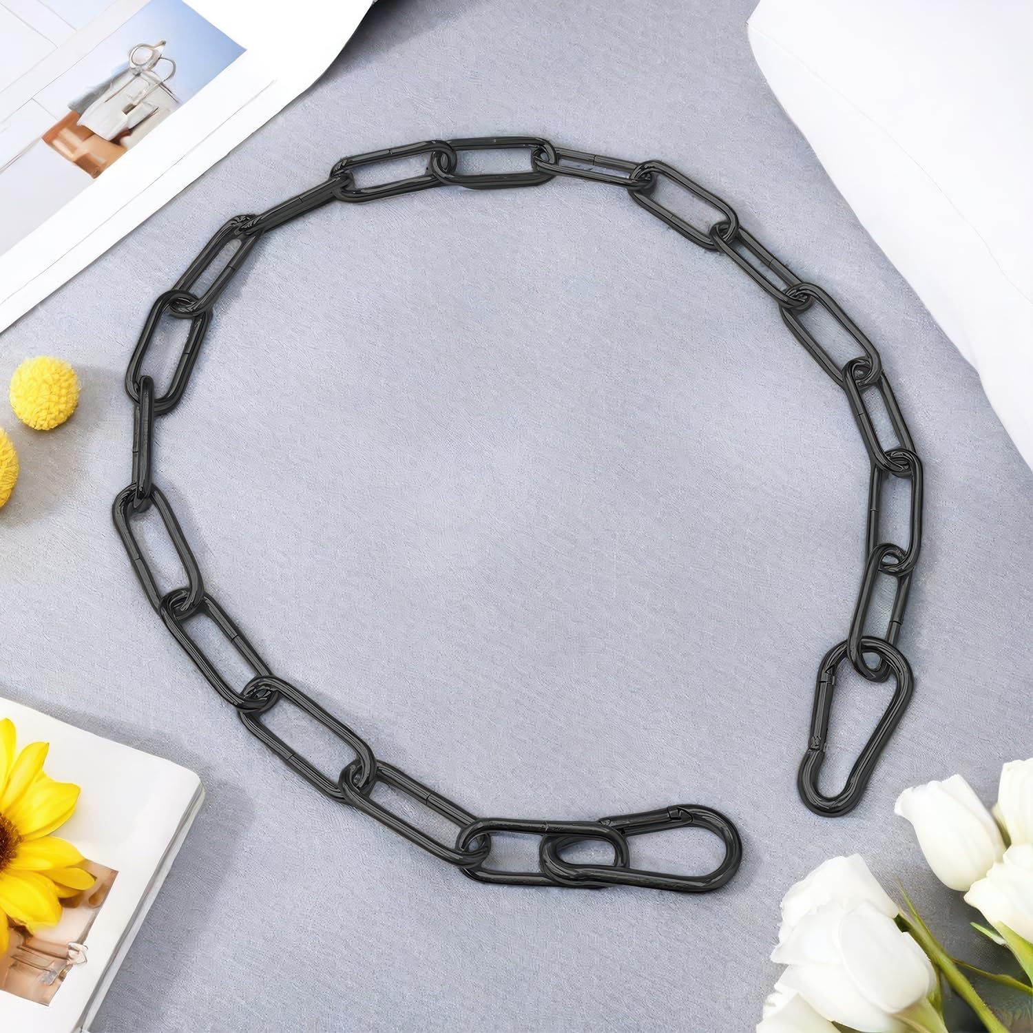 Lucchetto A Catena Per Cancello 57 Cm - Acciaio Inossidabile Con Moschettoni, Per Recinti E Animali - Foto 13