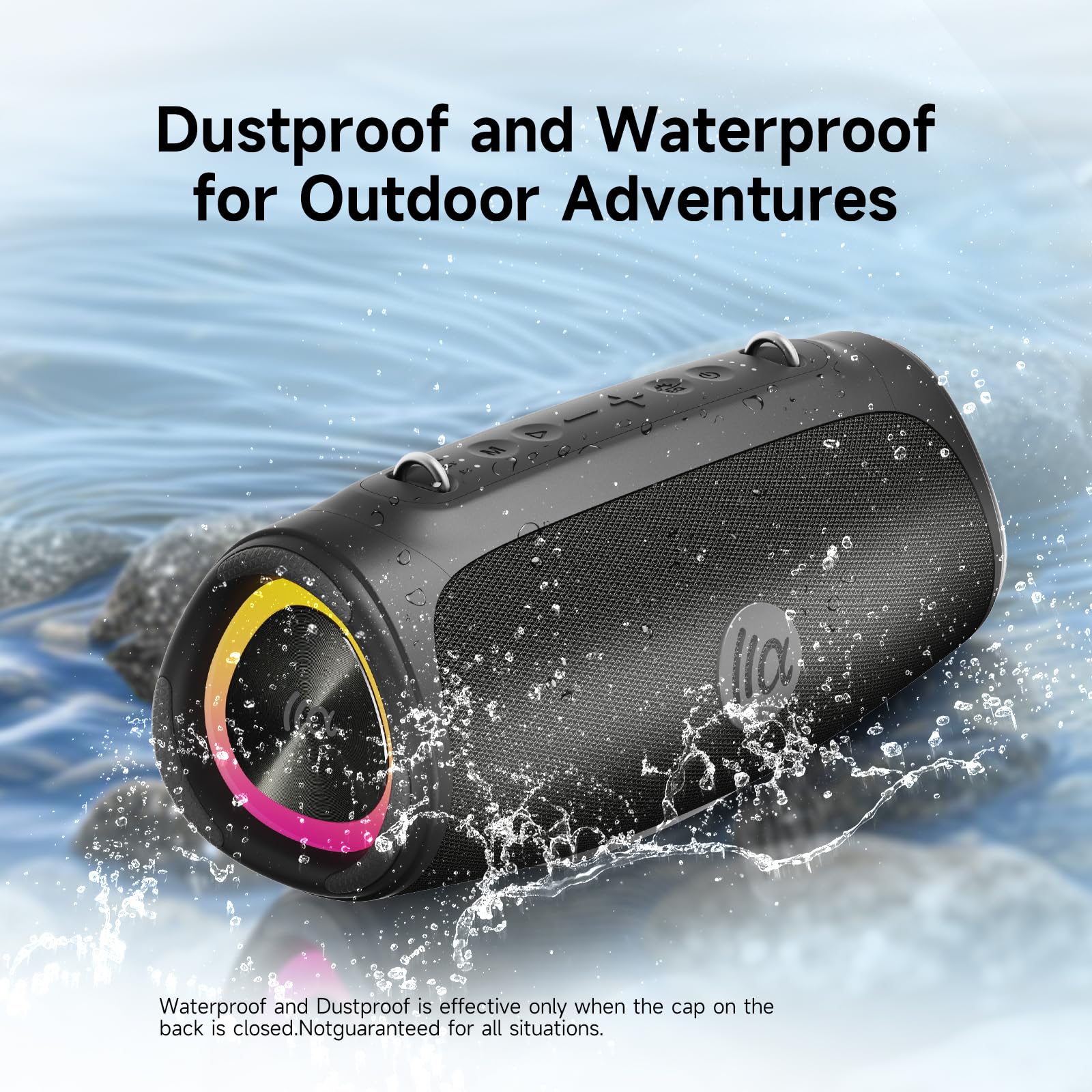 Portable Loud Bluetooth Speaker, 60W Large Subwoofer Wireless Bluetooth 5.3 with Powerbank USB Charge Out,Waterproof IPX7,Rugged Outdoor Boombox for Party,Beach,Golf Life,Pool, Shower,Bike Use