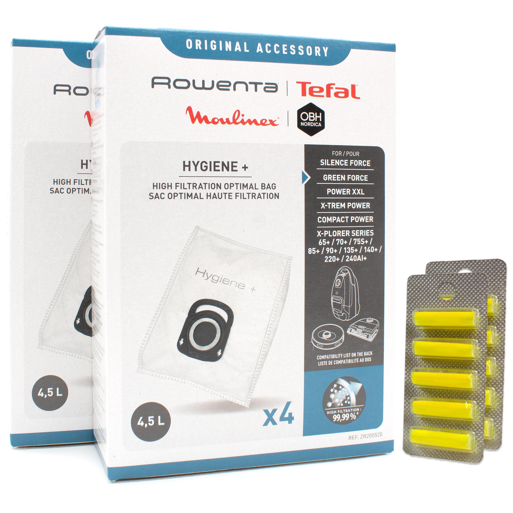 PakTrade 8 Sacchetti per aspirapolvere + 10 Profumi Compatibile con Rowenta Silence Force Allergy+ RO6841EA/412, Silence Force Allergy+ RO6859EA/412 | 8 Sacchetti, Deodoranti, Accessori, Ricambi