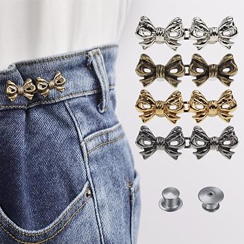 Pant Waist Tightener Adjustable Jeans Button Pin for Waist Pants Clips