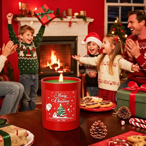 Miniatura 5 de NORVENCE Velas de Navidad, Velas Perfumadas de 10 oz Regalos para Mujeres, Regalos de Feliz Navidad para Mujeres y Hombres