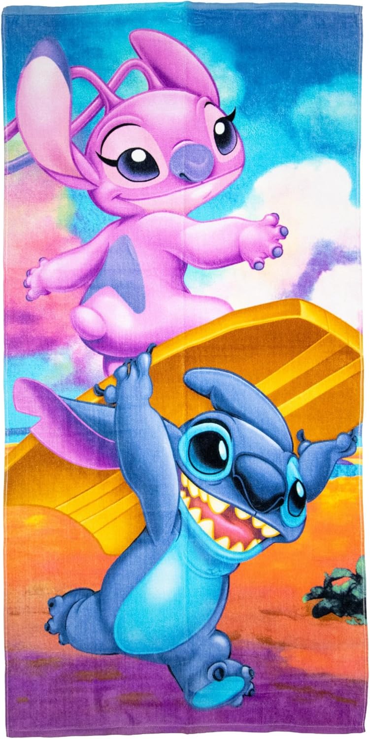 Jerry Leigh Lilo and Stitch Angel Surfers Beach Towel