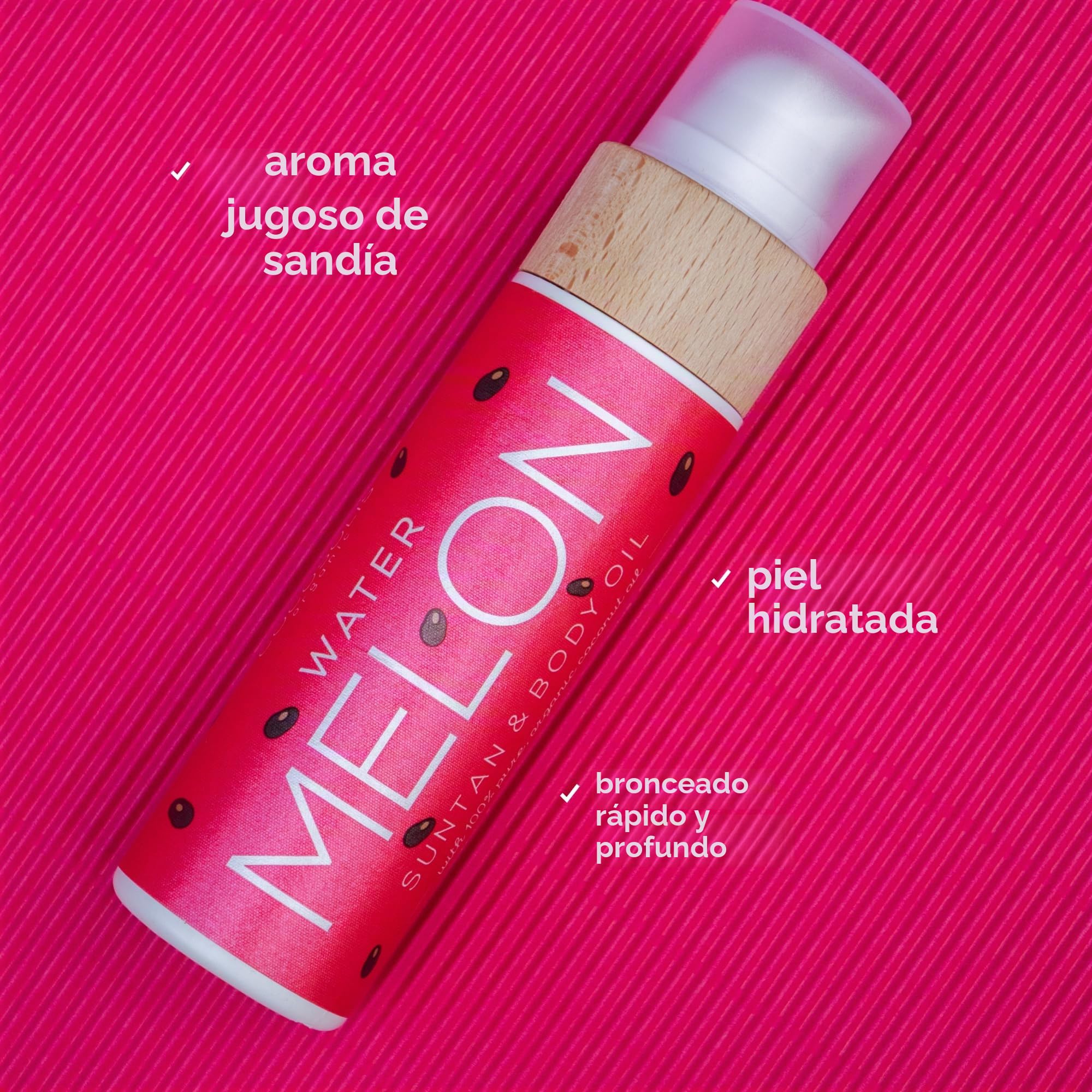 COCOSOLIS Watermelon - Aceite orgánico con vitamina E y aroma de sandía para un bronceado intenso y rápido - Amplificador bronceado