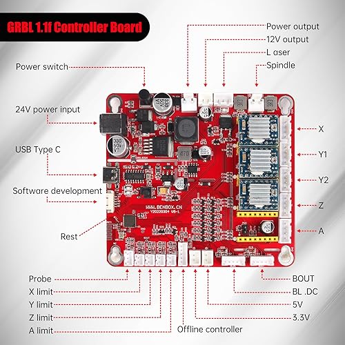 Miniatura 5 de RATTMMOTOR Placa controladora CNC de 3 ejes GRBL Puerto USB, enrutador CNC, máquina de grabado, placa de control para bricolaje Mini CNC máquina