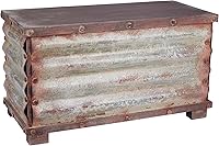 Vista 8 de Household Essentials - Baúl decorativo de madera rústico lavado en blanco, tamaño mediano