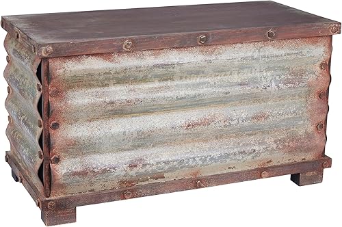 Miniatura 16 de Household Essentials 2 piezas de baúles decorativos, set victoriano, pequeño y grande, madera de abeto chino, acabado de madera envejecida con