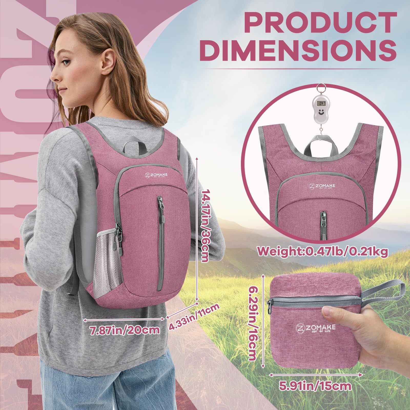 ZOMAKE Lightweight Foldable Backpack - Image 2