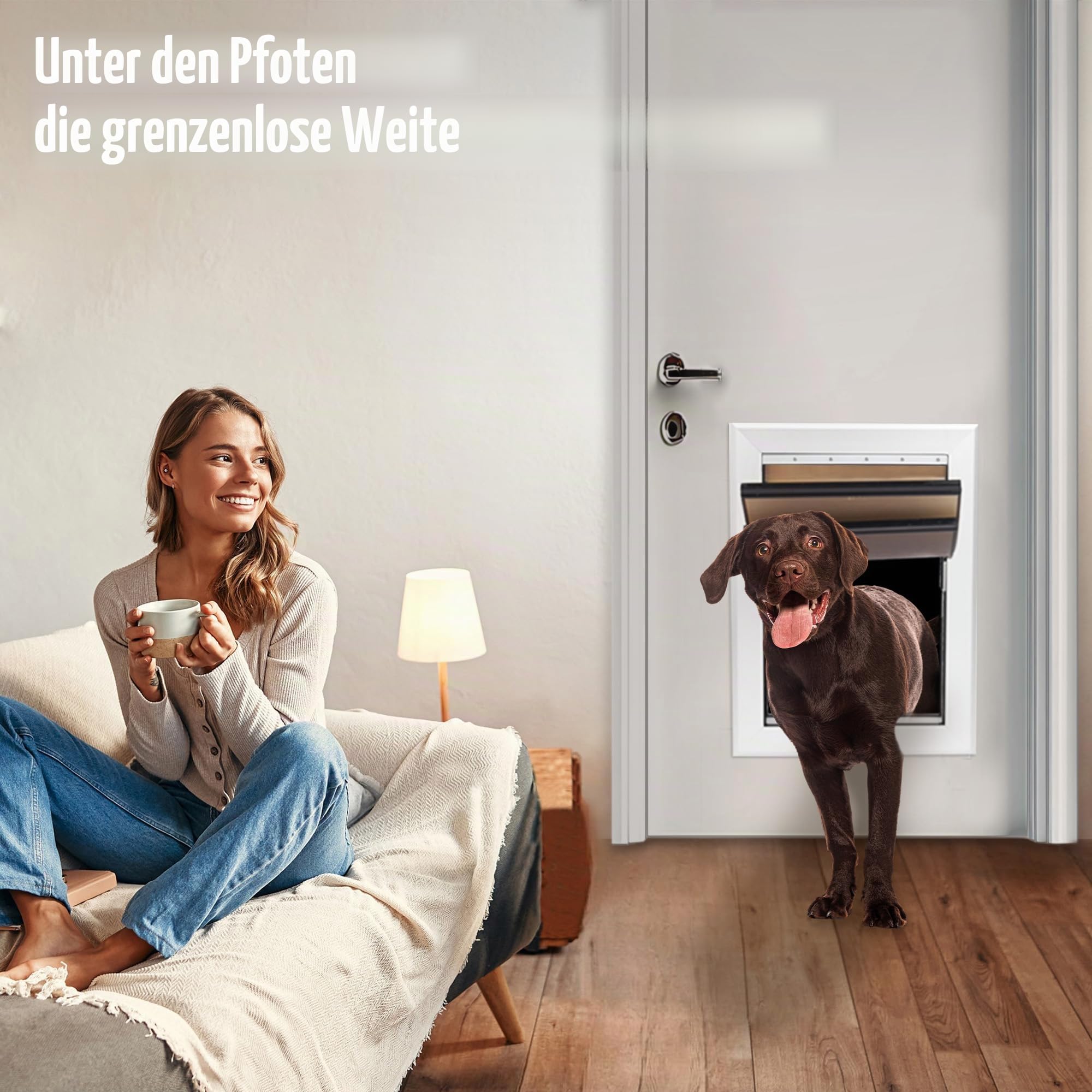 Hundeklappe für Große Hunde Aluminium Hundetür für Extremes Wetter Haustierklappe bis zu 100 kg