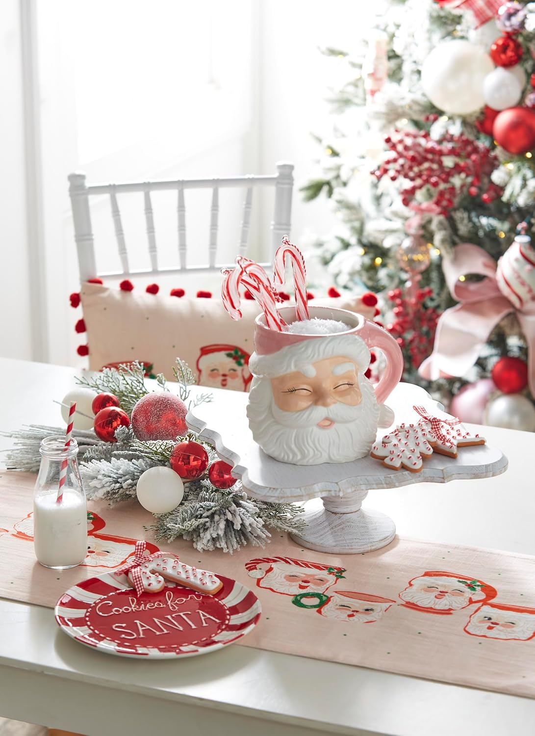 Raz Imports 2023 Jingle & Cocoa 8" Pink Santa Container