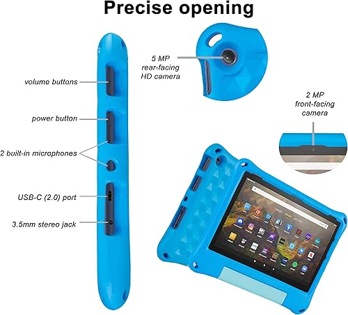 Miniatura 4 de Funda para tablet Fire HD 10 para niños (versión 20212023, 1113 generación), funda Oqddqo Tienda Kindle 10 Plus, especialmente reforzada con cuatro