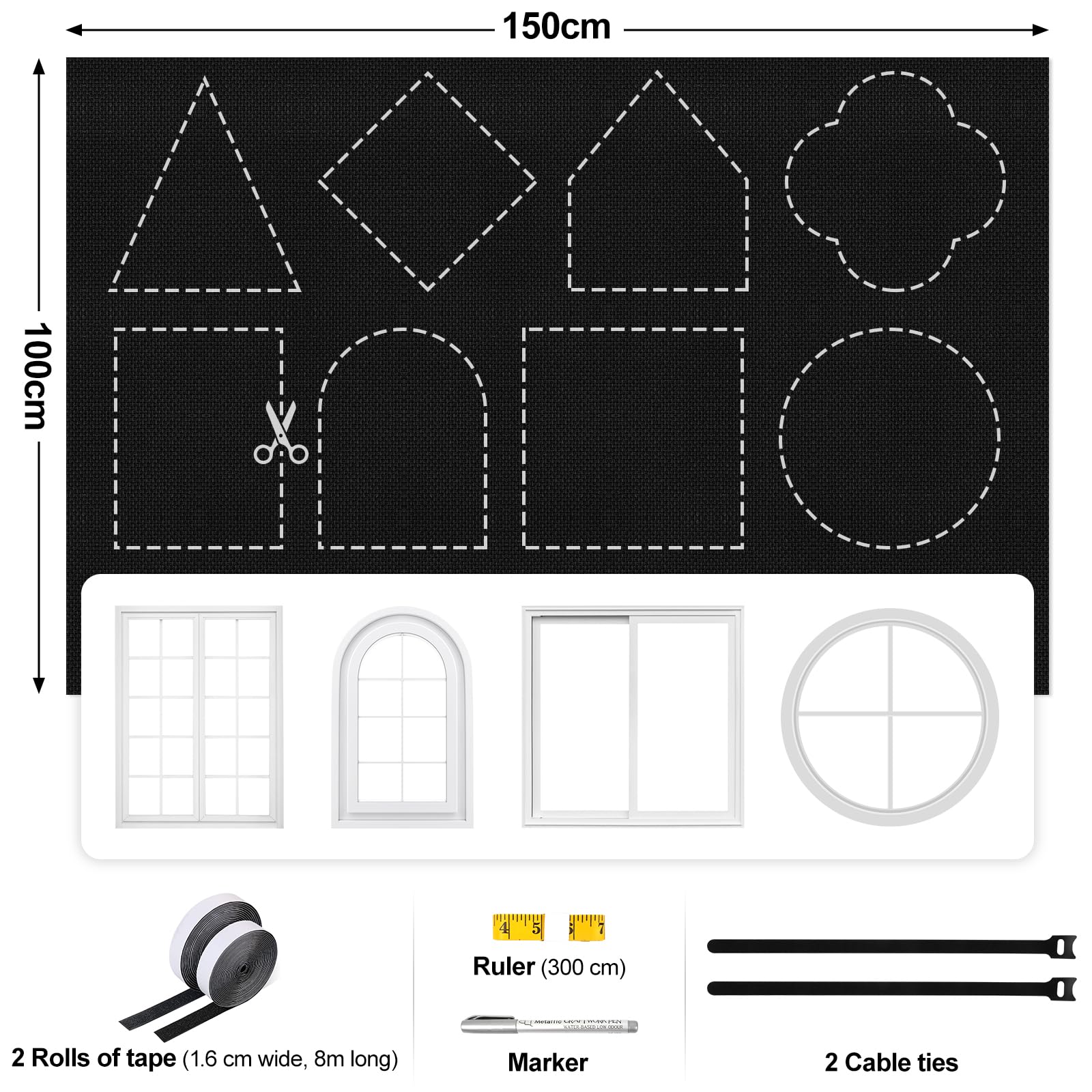 Edonkvi Tenda Oscurante Finestra,Tenda Lucernario Termiche,Telo Oscurante per Interni Senza Fori,Tendina Oscuranti Finestra Materiale di Lino,Tessuto Scuri per Finestre Interno,100% Blackout Curtains