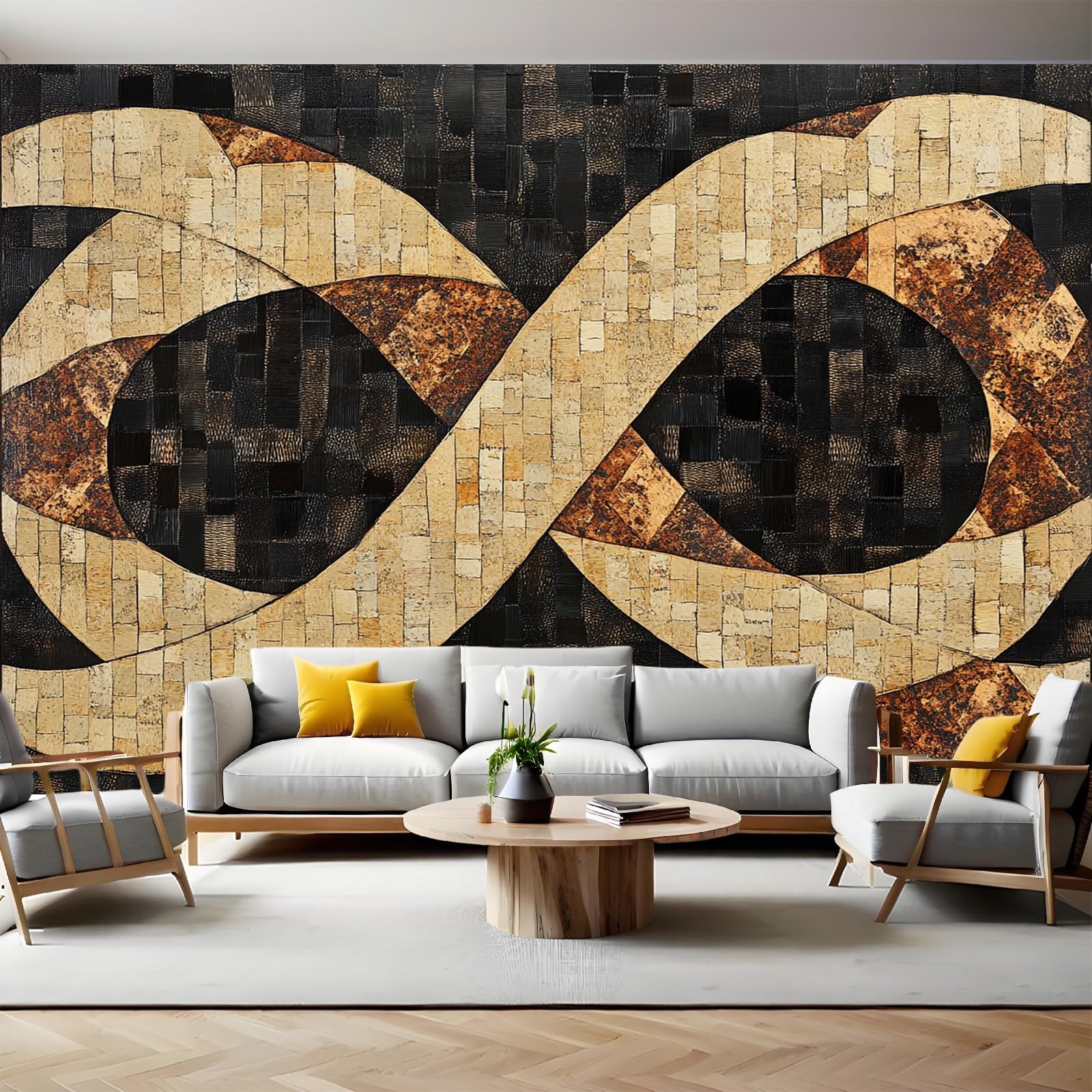 Adesivi Murali pelle di serpente e nastri 3D Fotomurale 250 x 175 cm astratto Moderno Poster Murale Gigante per Bambini Camera da Letto Parete