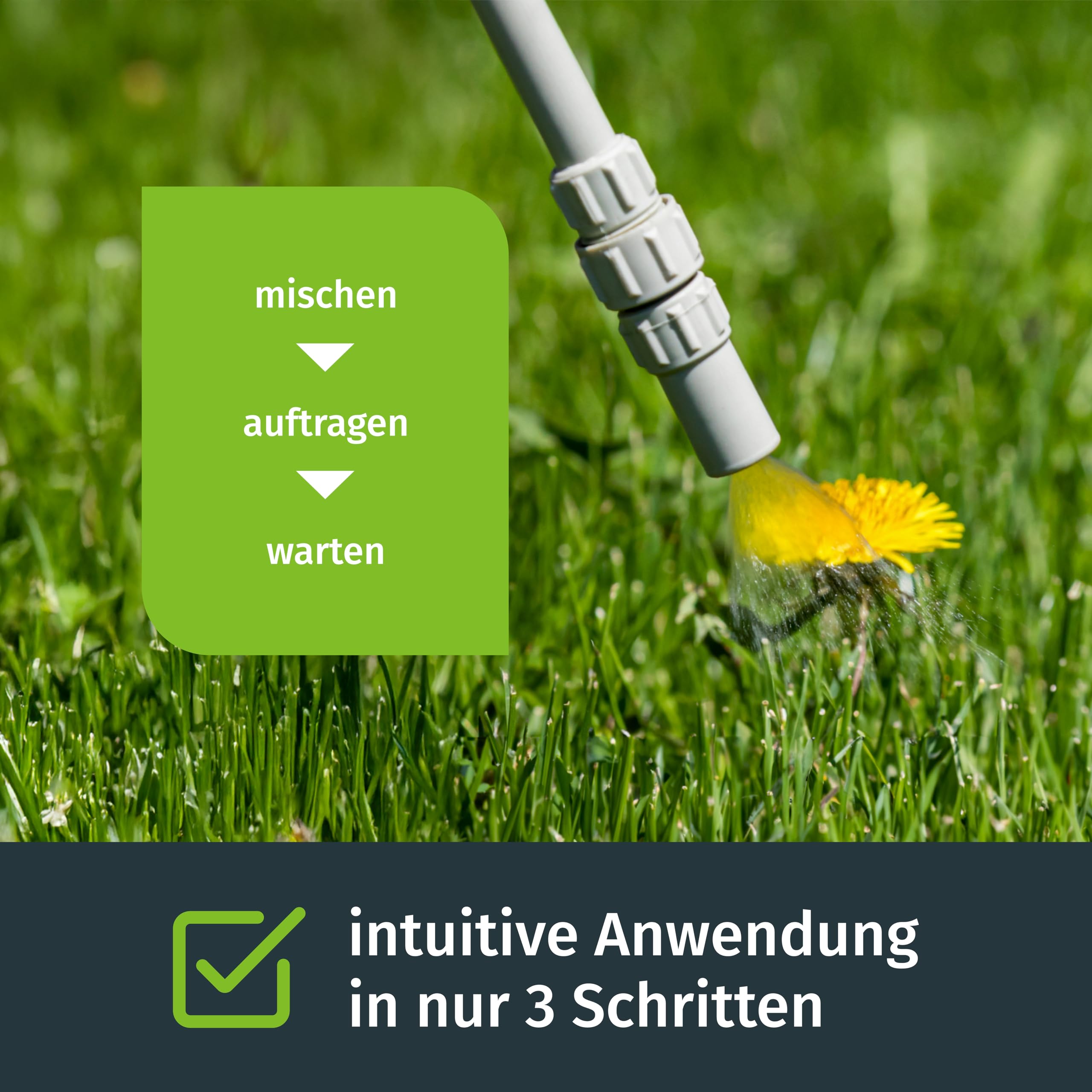Unkrautvernichter Rasen 500ml, extra stark, gegen 40+ Unkräuter, Flüssiges Unkrautvernichtungsmittel, wirkt wurzeltief