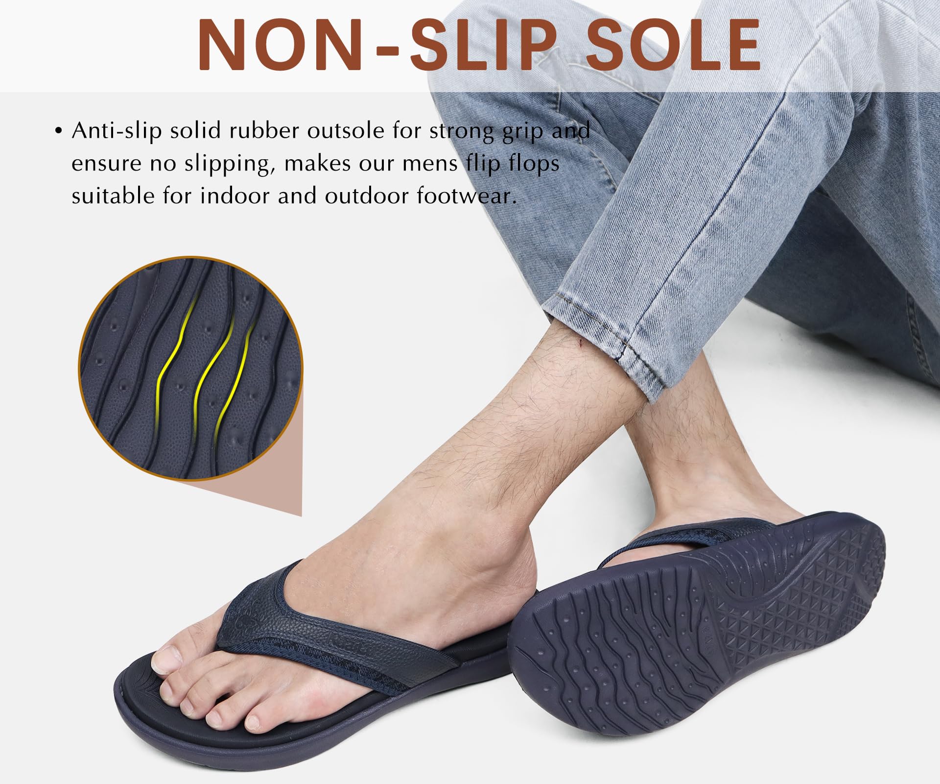 KuaiLu Infradito Uomo con Comode Ortopedichehe Arch Support Spiaggia Piscina Estive Sportivi Sandali Ciabatte Leggere Antiscivolo Gomma Suole 40-49