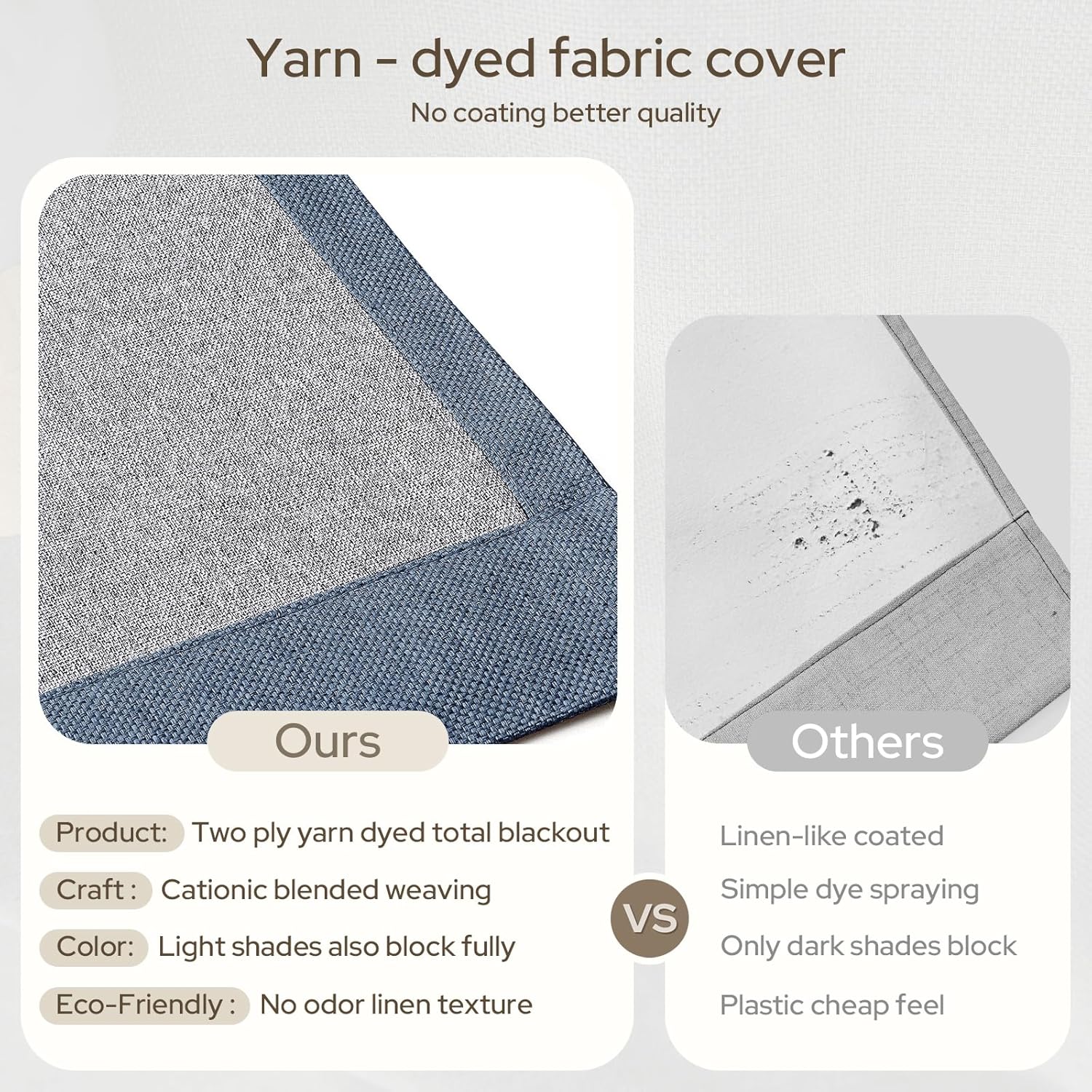 HOMEIDEAS 100% Blackout Faux Linen Curtains,Stone Dusty Blue Modern Farmhouse Luxury Curtains 84 Inches Long 2 Panels, Rod Pocket & Back Tab for Boho Vintage Living Room,Bedroom Decor