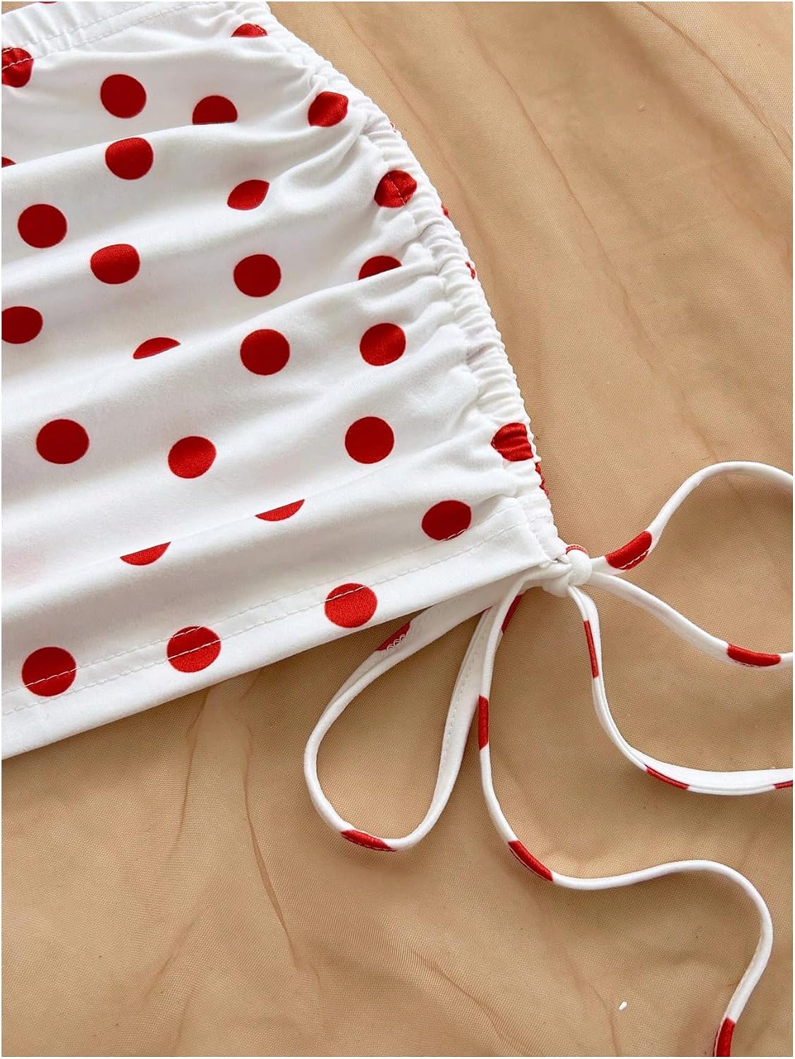 SOLY HUX Women's Cute Summer Outfits Cherry Halter Crop Top Polka Dots Mini Skirts 2 Piece Set Y2k Aesthetic Clothes
