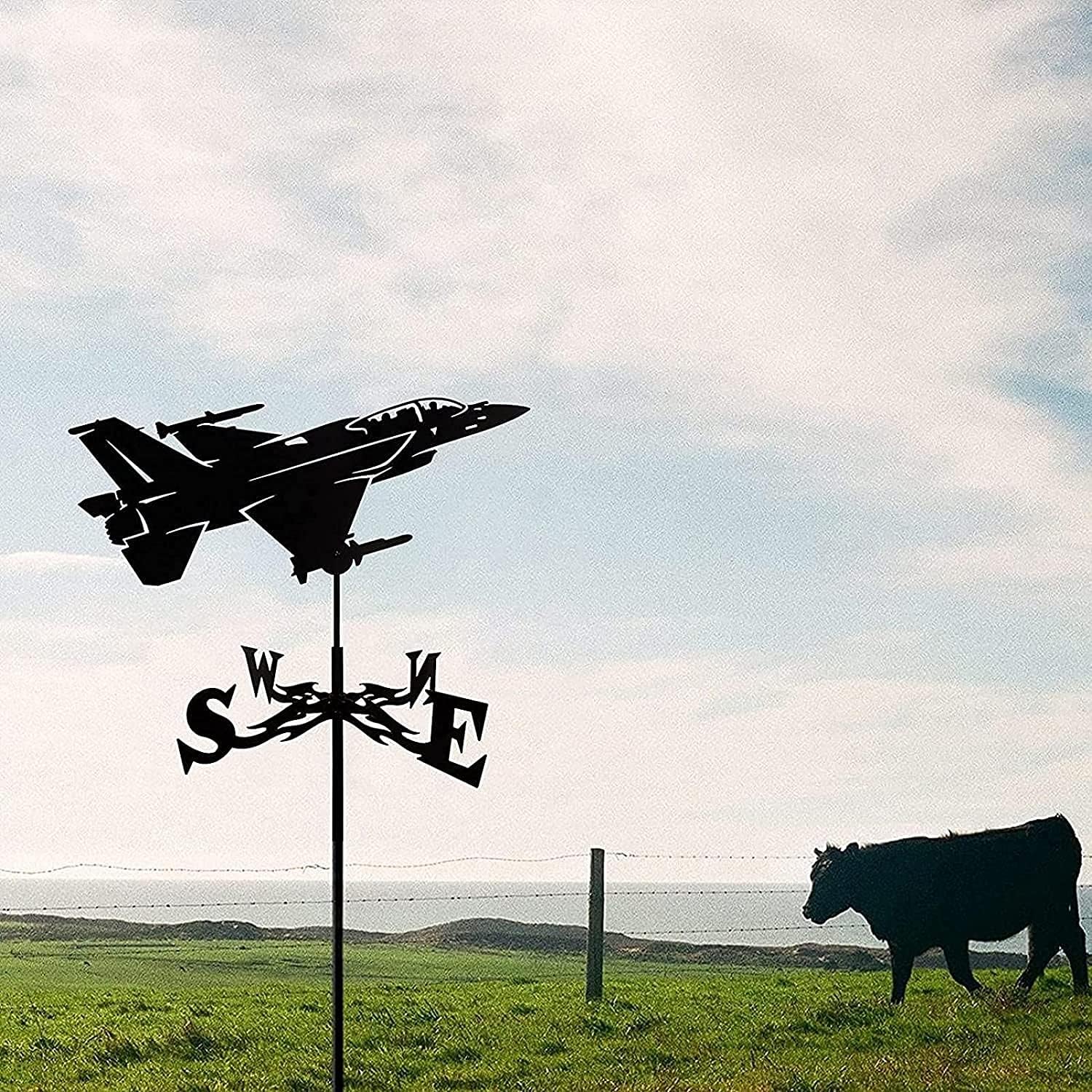 COAECJ Weathervane for Roof Metal Weathervane with Wind Direction Indicator Metal Bracket Weather Vane for Outdoor Farm Yard Garden Weathervanes