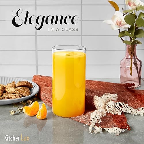 Miniatura 5 de Juego de vasos finos y redondos para beber de 4 a 19 onzas de alto, juego de vasos de vidrio Highball, elegantes vasos de vidrio, juegos de