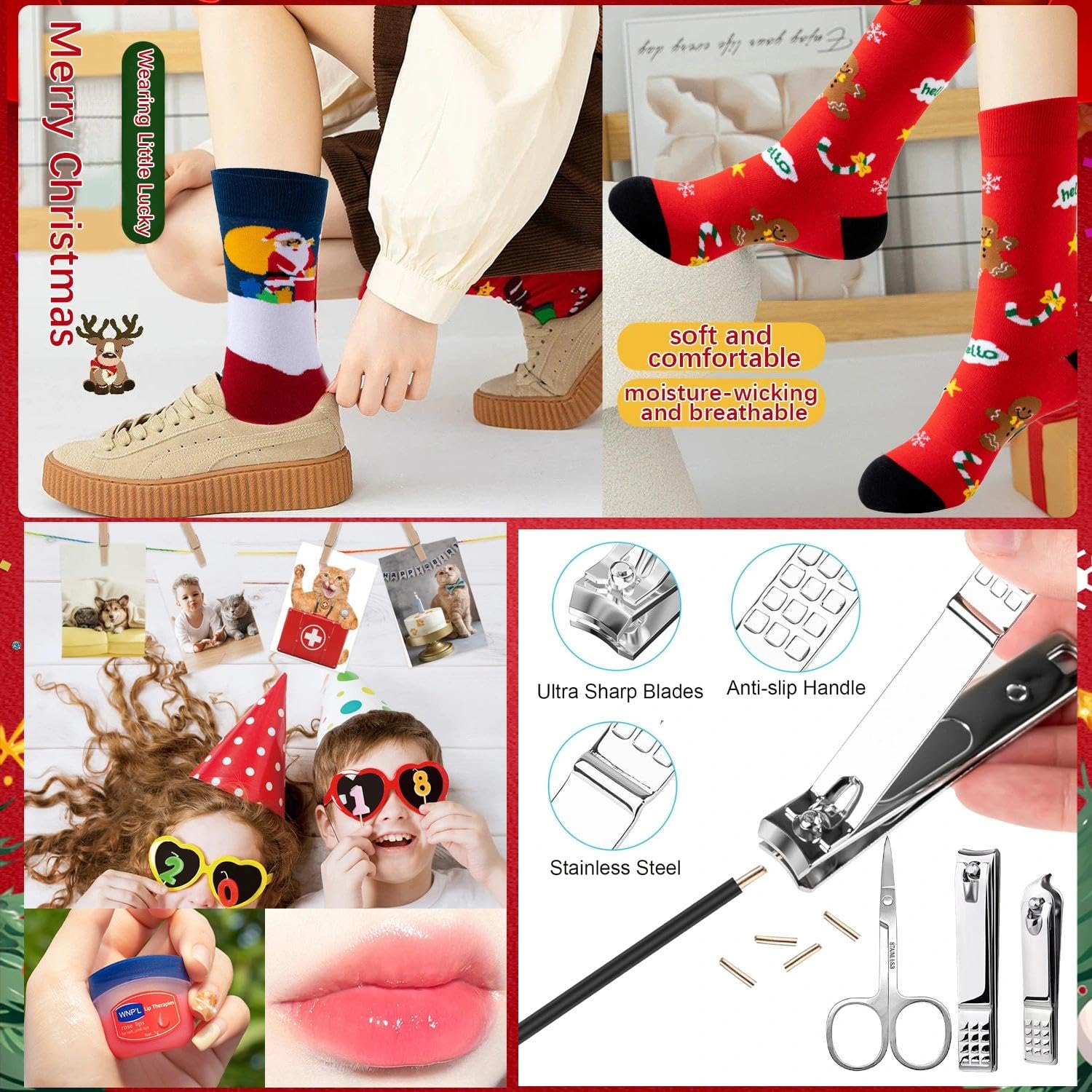 Calendrier de L'avent Homme,Kit Calendrier de L'avent Adulte Bricolage Homme,Outils Pratiques,Chaussettes de Noel,Boussole,Outils de Nettoyage Personnels,Pierre de Bonheur,Adolescents Cadeau