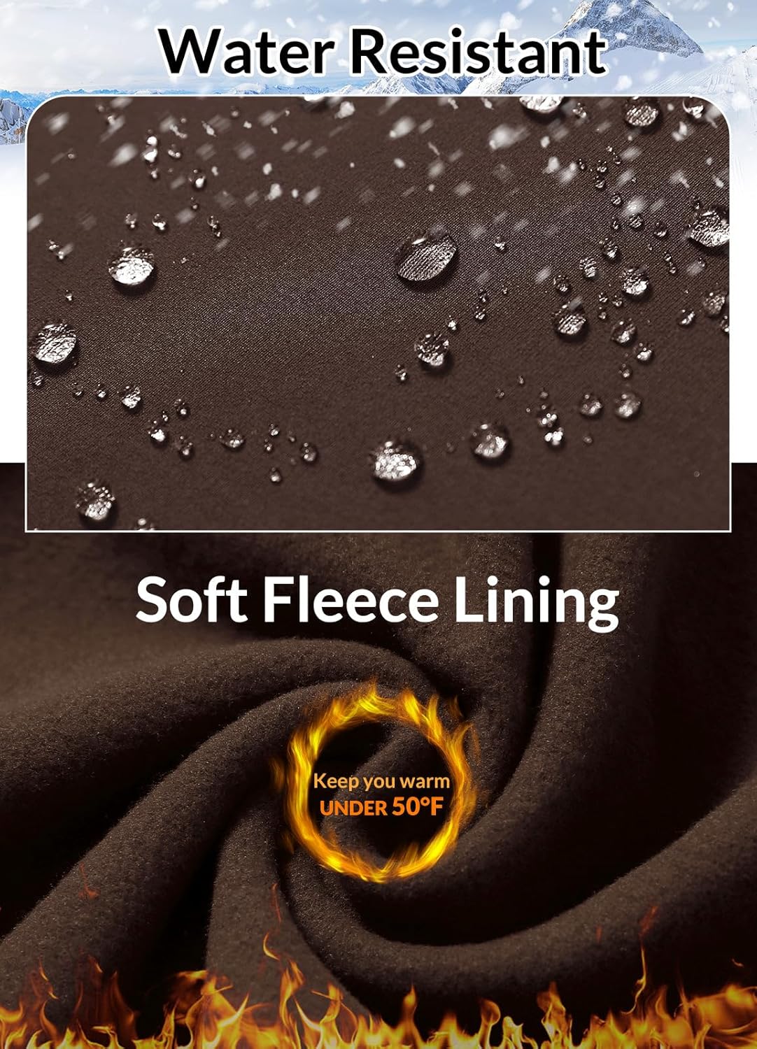 baleaf Women's Fleece Lined Pants Water Resistant Winter Thermal Warm Flare Leggings Bell Bottom Yoga Pants with Pockets - Image 3