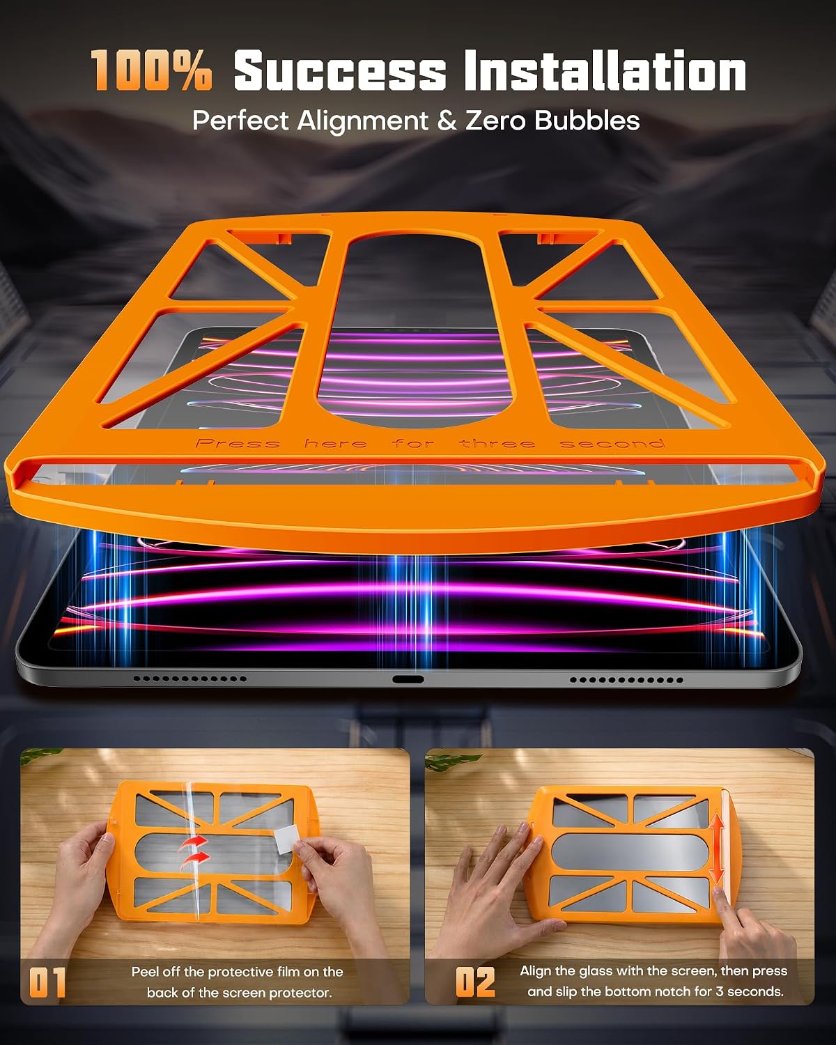 apiker 2 Pack Screen Protector for iPad Pro 12.9 inch 6th-3rd Gen image 3