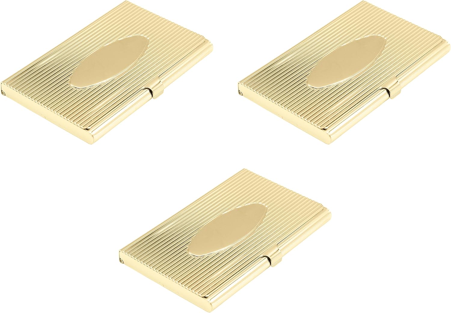 Stephanie Imports Set of 3 Slim & Minimalist Metal Business Card Holder Unisex Case (Silver Victorian)