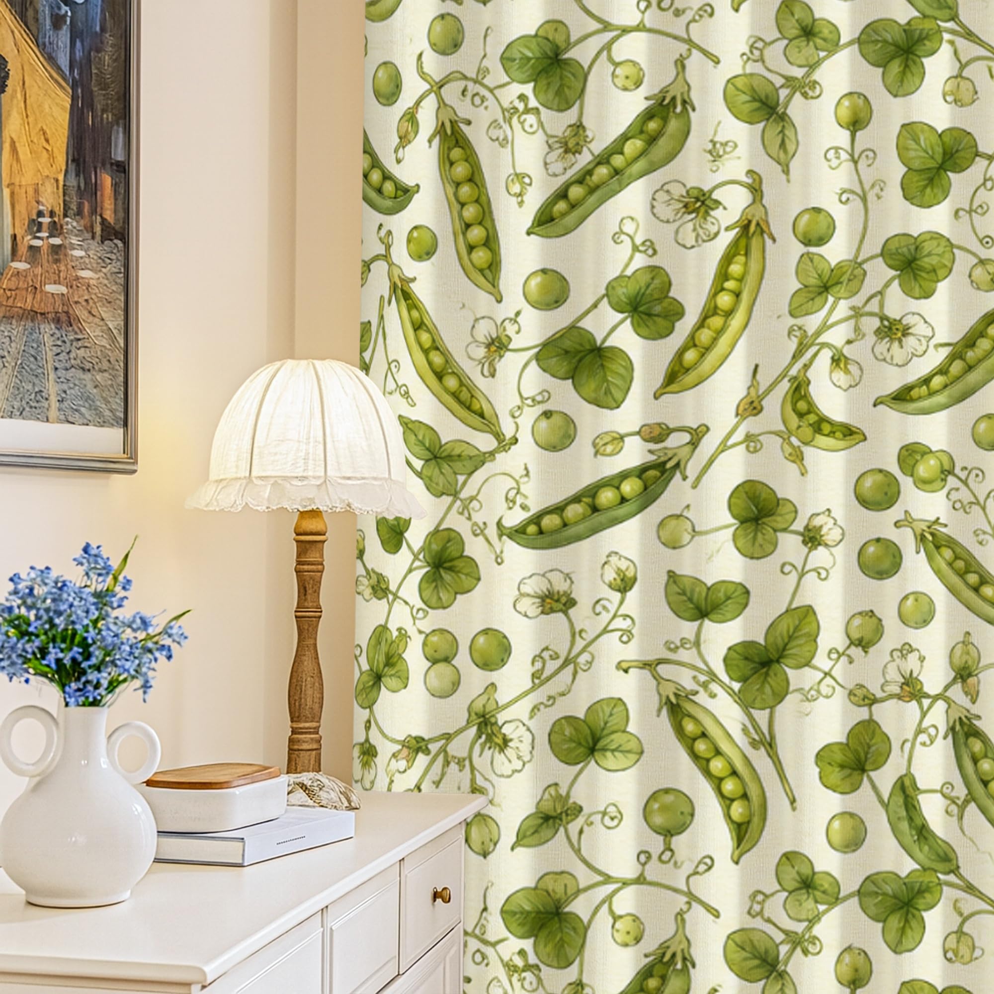 Rideaux occultants thermiques anti-chaleur à œillets motif vignes pour chambre