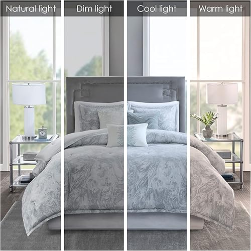 Miniatura 2 de Madison Park Emory - Juego de edredón de algodón acogedor, diseño moderno de mármol para todas las estaciones, ropa de cama casual alternativa con