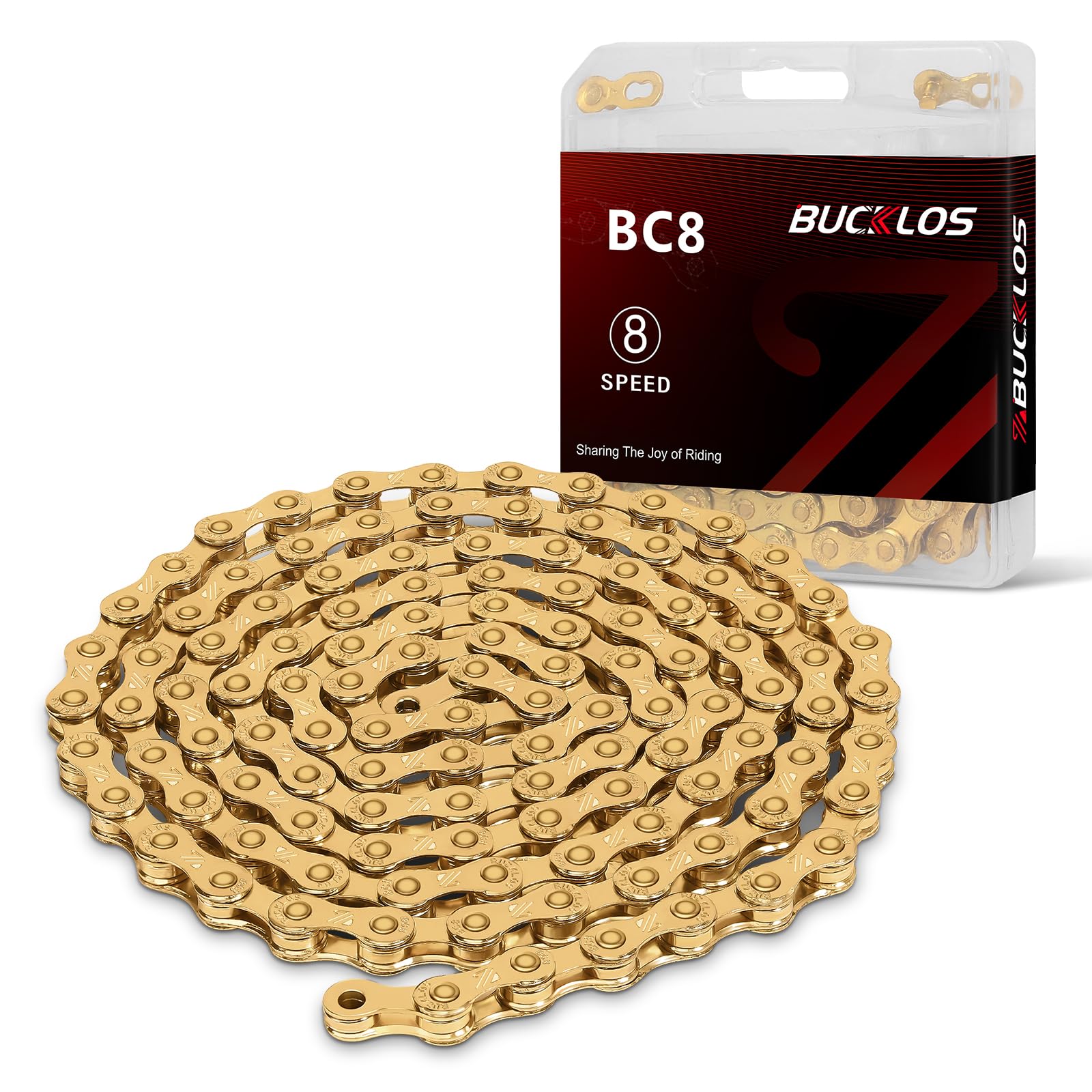 AEYINO 6/7/8 Speed Bike Chain,Bicycle Chain for Road Bike/Mountain/MTB 1/2 x 11/128 Inch 116 Links with Quick Link,Compatible with SHIMANO/SRAM/KMC, Dark Gold