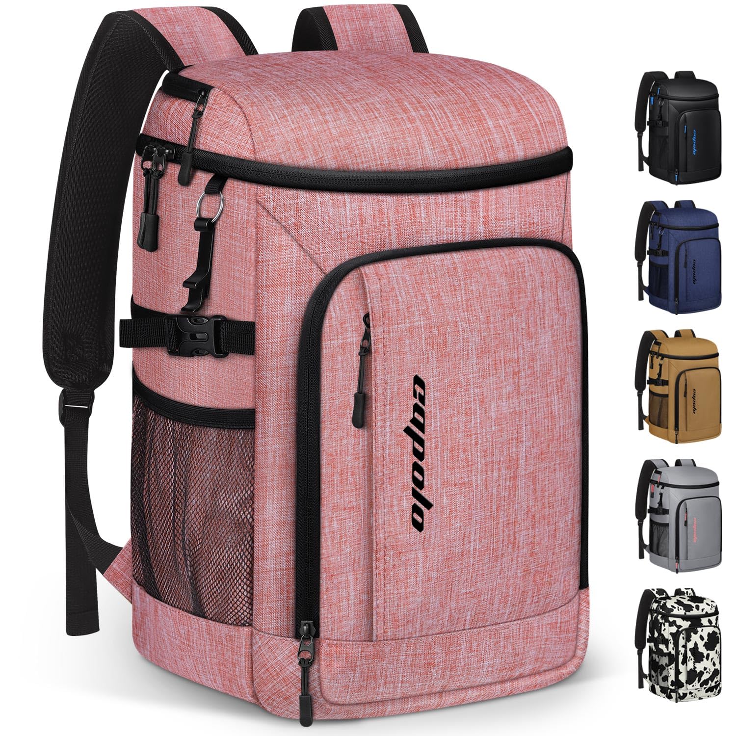 Capolo Cooler Backpack Insulated Waterproof for Women Men, Leak Proof Backpack Coolers Thermal Bag Soft Travel Cooler Bag Portable Ice Chest Lunch Backpack for Camping Picnic(Red,36 Cans)