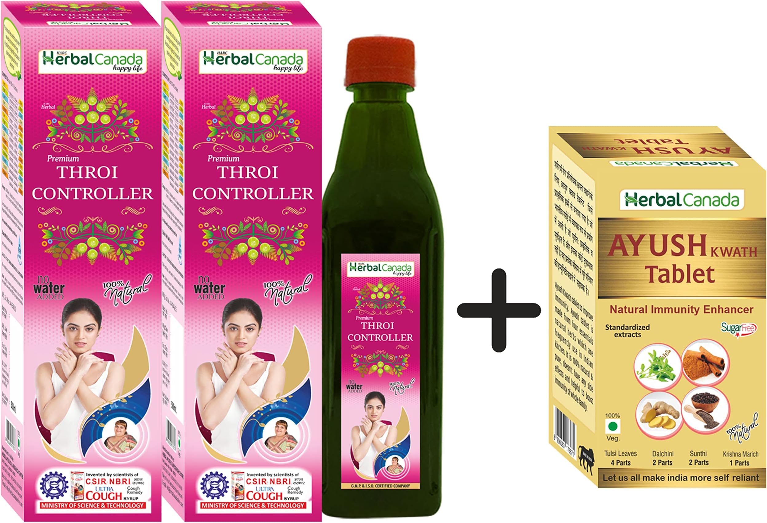 HARC Herbal Canada Thyroide Controller (Pack of 2)|Get Ayush Kwath Tab Free of worth 200rs| 500Ml | 100% Ayurvedic