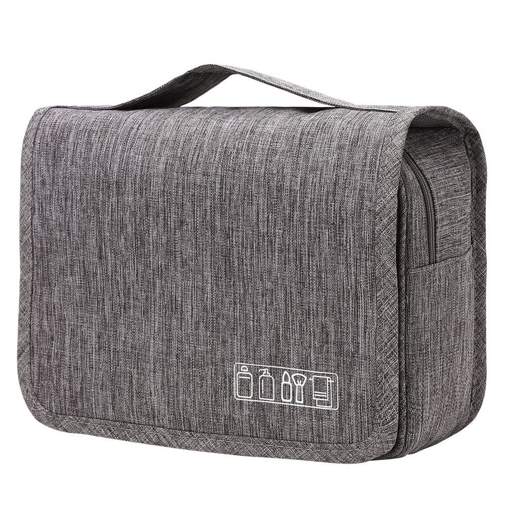 Trawila Large Capacity Travel Hanging Toiletry Bag Cosmetic Bag Makeup Organizers for Men & Women with Sturdy Hook (Grey)