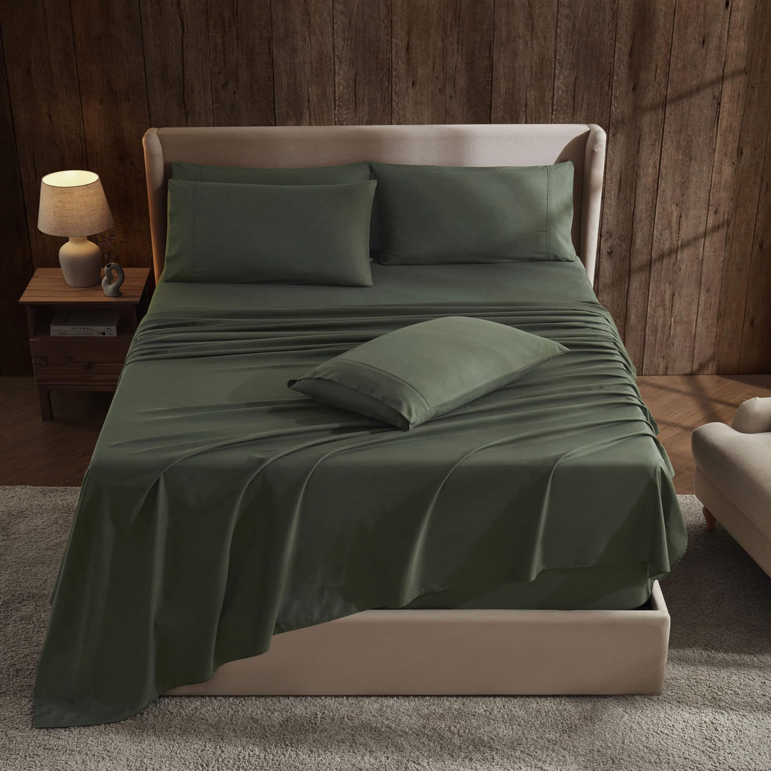 Hearth Harbor Extra Deep Pocket Sheet Sets Luxury Soft 6 Piece Bed Sheet Set Fits Mattress 18-24 Inches