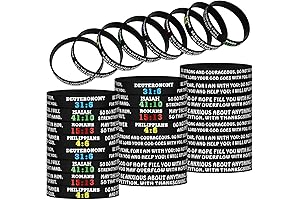 Colorful Bible Verse Silicone Bracelets (32 Pack)