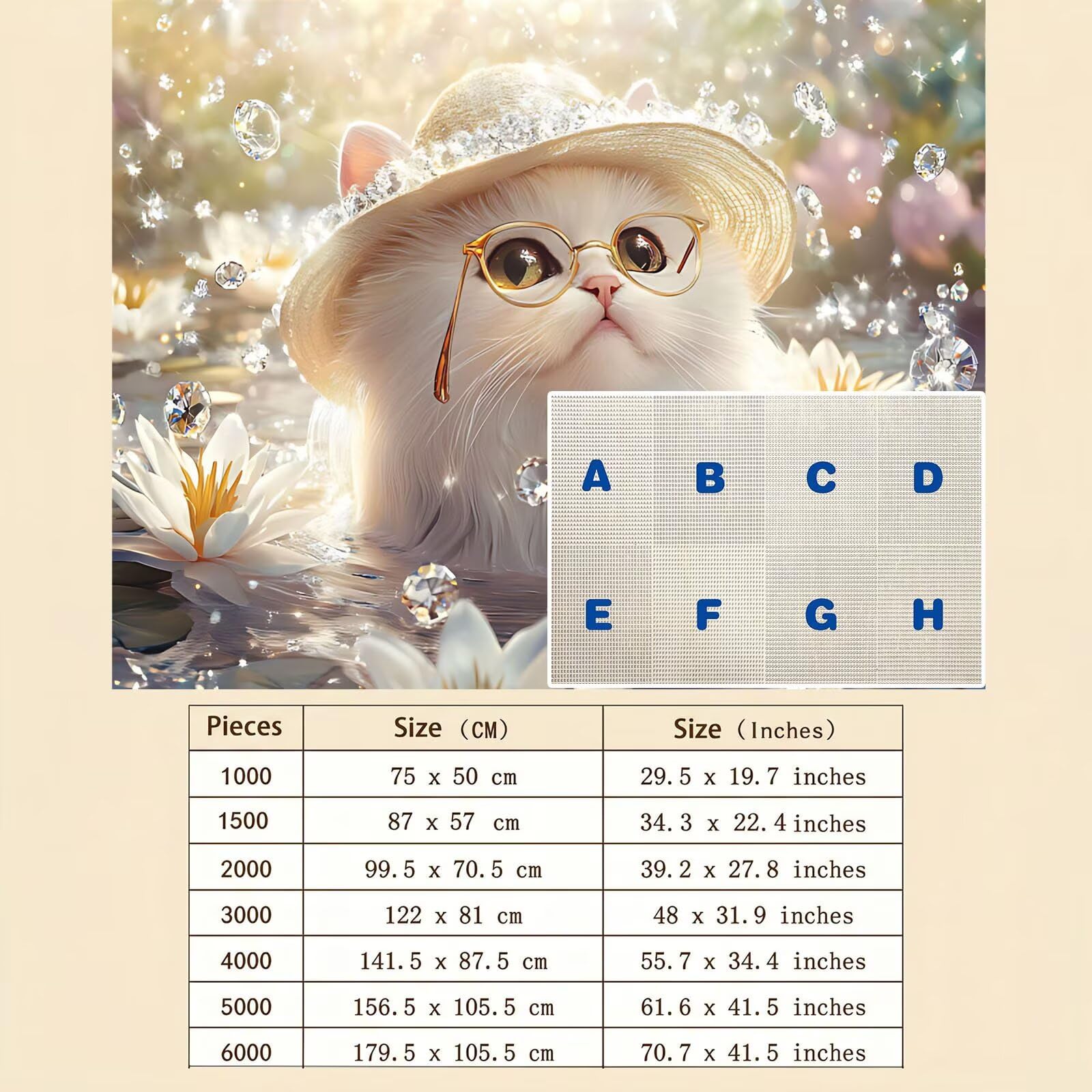 gato loto Puzzle de 1000 Piezas, Juego de Mesa Familiar de Madera - Rompecabezas Adultos para Toda La Familia, Rompecabezas Educativo DIY y Antiestrés - Incluye Póster de Referencia, 75 x 50 cm f0-691