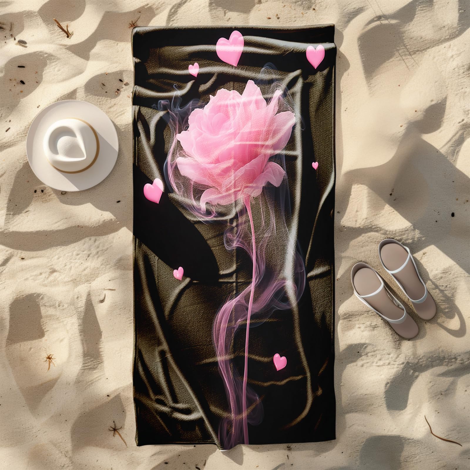 Générique Serviette de Plage 90X180 Bouquet Rose