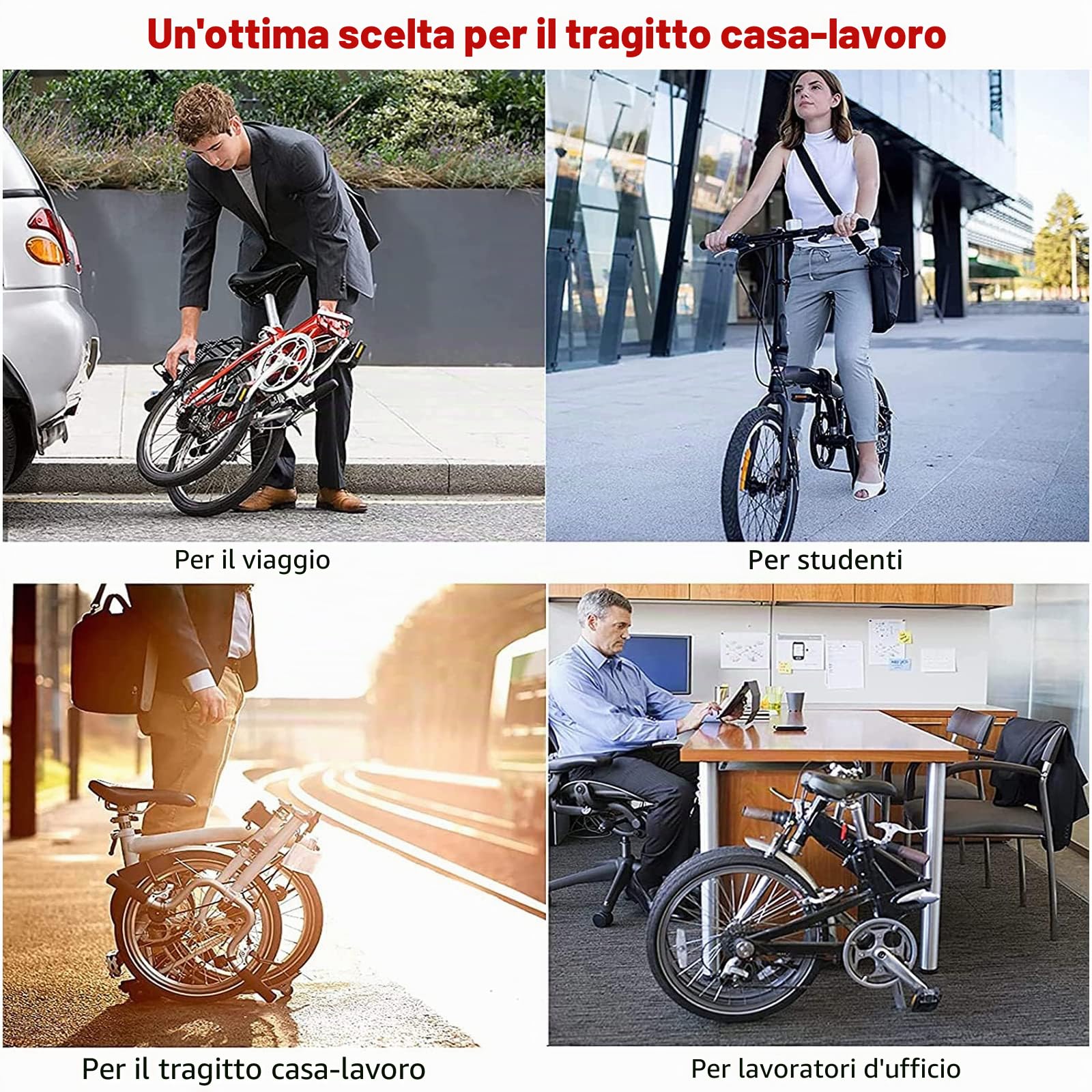 KABON Bicicletta pieghevole per adulti, mini-compatto pendolari in fibra di carbonio City Folding Bike 20inch Carbon Folding Bicycle con ruota in carbonio