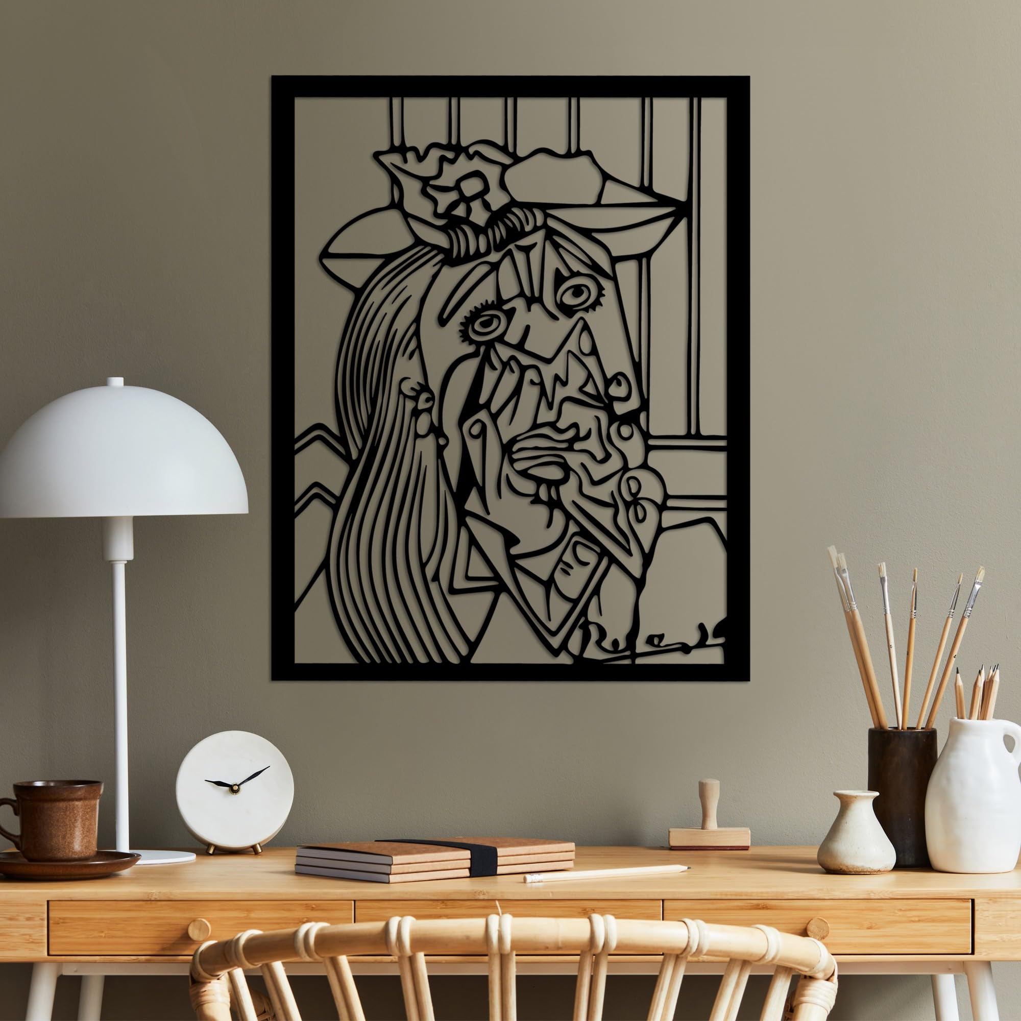 Stylish Black Decorative Metal Wall Accessory, 44 x 56 cm, 100% Metal, 1.5 mm Thickness, Perfect for Modern Home Decor & Unique Wall Art