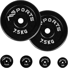 MSports Pair of Professional Weight Plates Made from 100% Cast Iron 5-30 kg Dumbbell