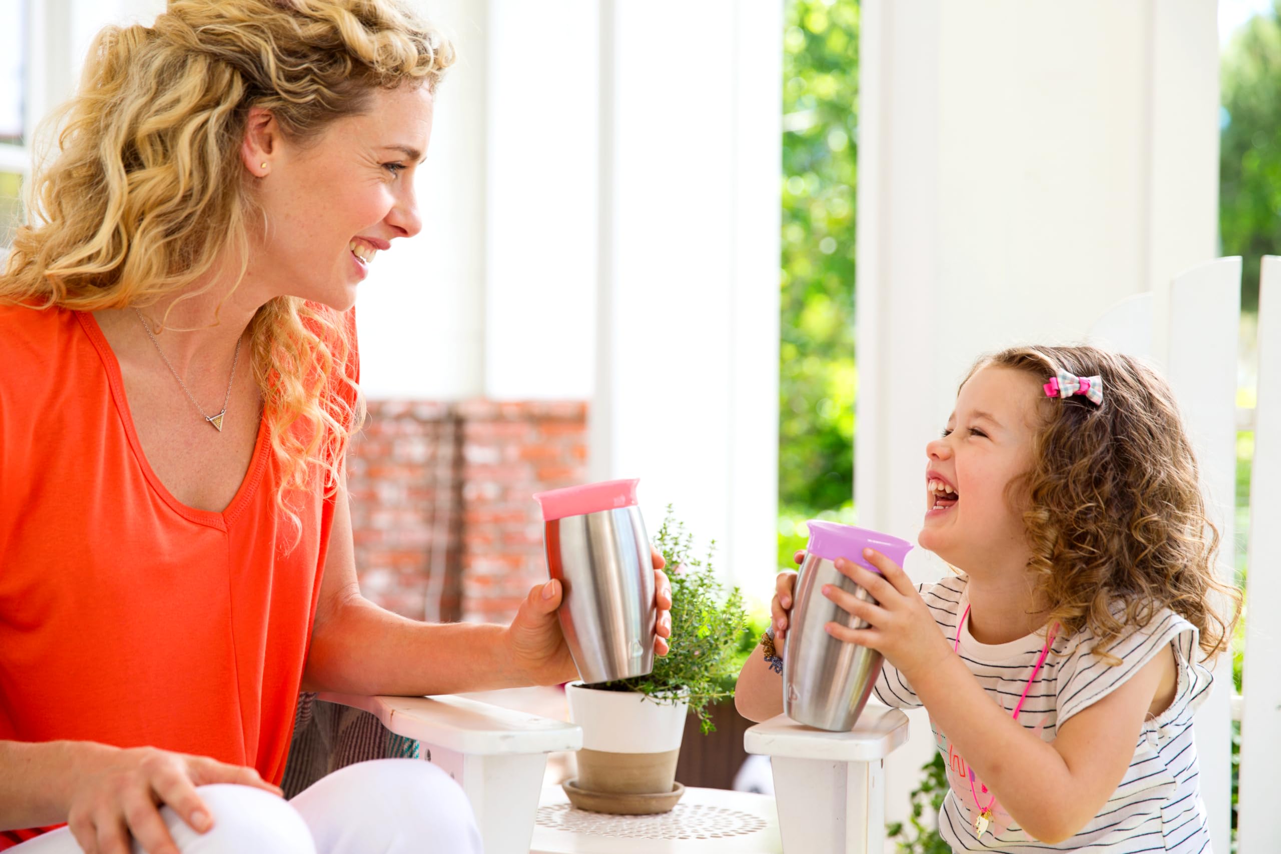 Munchkin Tasse Miracle 360 en Acier Inoxydable | Tasse Bébé & Tout-Petits Sans BPA | Idéale pour le Sevrage | Tasses Enfants Leakproof | 12+ Mois | 10oz/296ml | Rose