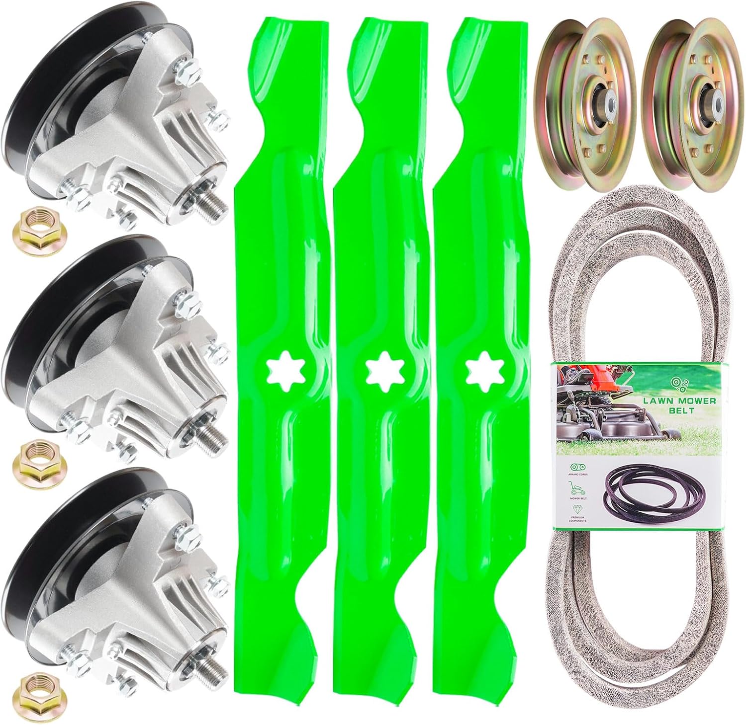 50'' Deck Rebuild Kit Fits Cub Ca det LTX1050VT LTX1050KH MT D 3 Spindle (618-05016 918-05016 618-04825) 2 Idler (753-08171) 3 Blade (490-110-C123 742-04053) 1 Belt (754-04240)