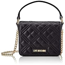 Love Moschino Collezione Ss21, Borsa Clutch, Da Donna, Borsa a Spalla, Collezione Primavera Estate 2021 Donna, Nero, Taglia unica