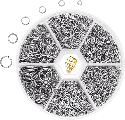 ZYNERY 1500 anillos abiertos de acero inoxidable 304 con anillos de joyería para suministros de fabricación de joyas, fijación de joyas, envoltura