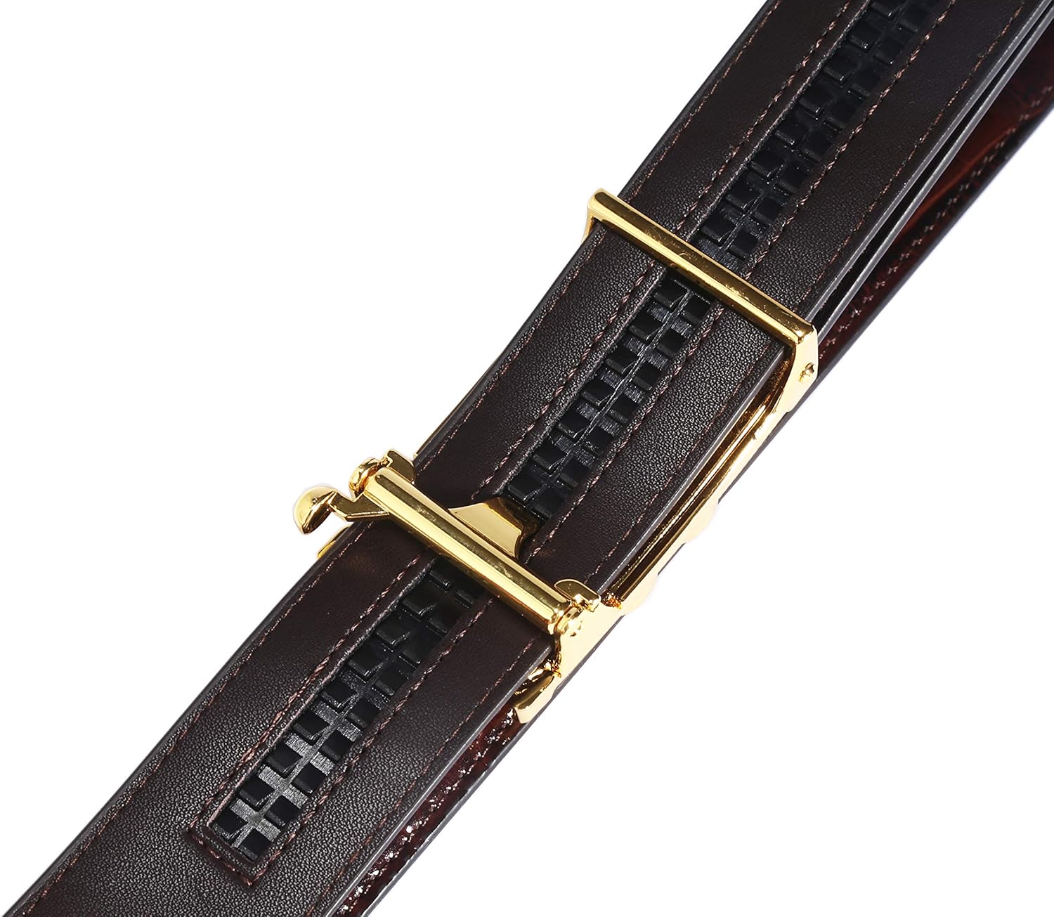Italian Genuine Leather Belt – Crocodile Pattern with Diamond Automatic Buckle - Image 4