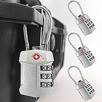 Vista 10 de Paquete de 4 candados para estuche de pistola aprobados por TSA para estuche de pistola, candados de viaje de 4 dígitos, candado de combinación